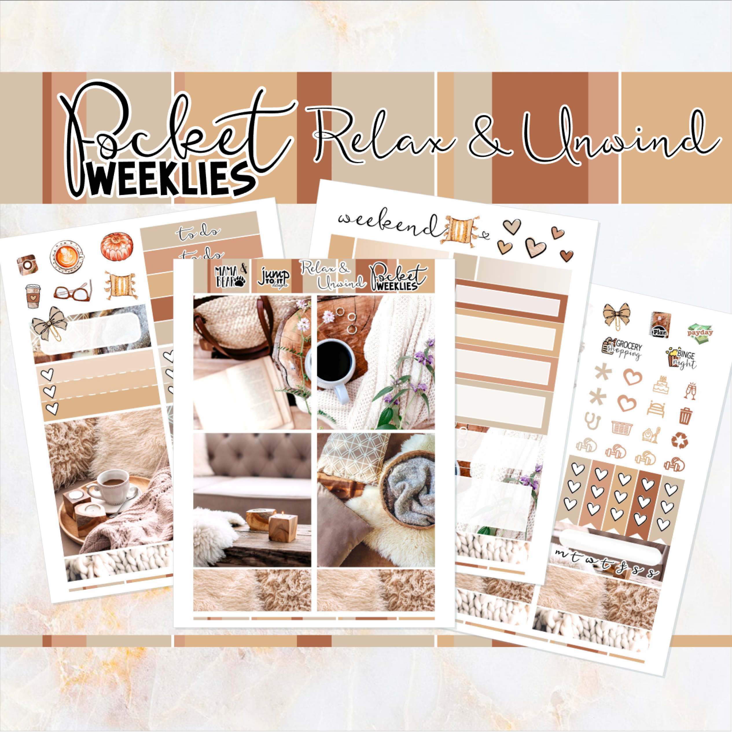 Fall Sunflowers - POCKET Mini Weekly Kit Planner stickers – Jump