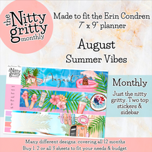 Load image into Gallery viewer, August Summer Vibes - The Nitty Gritty Monthly - Erin Condren Vertical Horizontal