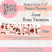 Load image into Gallery viewer, June Rosy Vacation - The Nitty Gritty Monthly - Happy Planner Classic