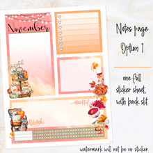 Load image into Gallery viewer, November Thanksgiving Bliss Notes monthly sticker - Erin Condren Vertical Horizontal 7&quot;x9&quot;, Happy Planner Classic, Mini &amp; Big