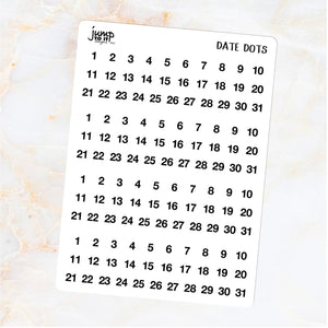 Day date dots stickers              (S-110-1)